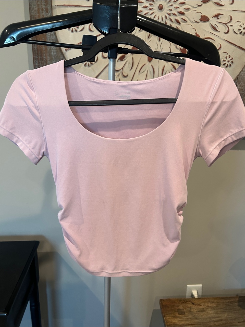 aerie Pale lavender Scoop Neck Stretch Crop Top/ Size Small / Lined bra area